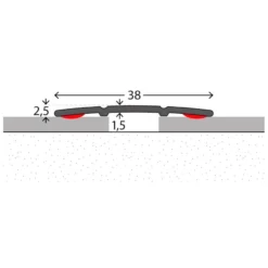 Übergangsprofil für textile Bodenbeläge und Laminat / Multilayer