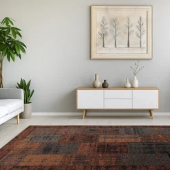 Moderner Teppich im Patchwork-Design