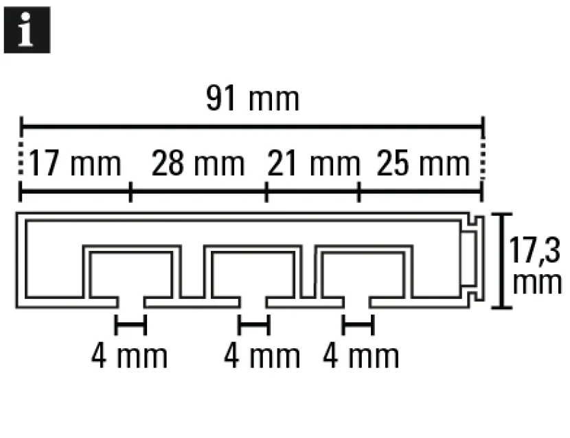 Vorhangschiene GE3 weiß